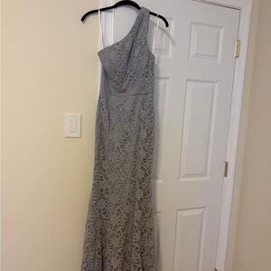 BCX One-Shoulder Gray Lace Dress